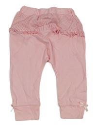 Světlerůžové turecké tepláky s puntíky a volánkem a mašličkami Hippil