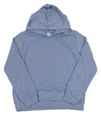 Modrofialová mikina s nápisy a duhou a kapucí SHEIN