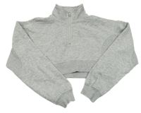 Šedá melírovaná crop mikina PRIMARK