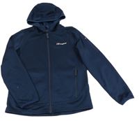 Černo-tmavomodrá softshellová propínací mikina s kapucí berghaus