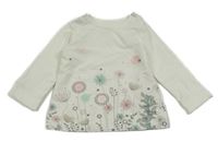 Bílé triko s pampeliškami Topomini