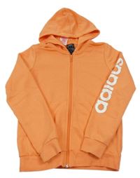 Oranžová propínací mikina s kapucí Adidas