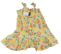 Nové - světlerůžové letní šaty s ovocem PRIMARK