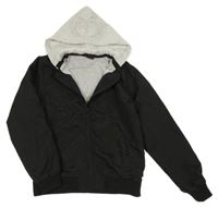 Černý šusťákový jarní bomber s odepínací kapucí ZEEMAN