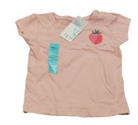 Nové - světlerůžové tričko s jahůdkou PRIMARK