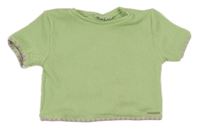 Světlezelené žebrované crop tričko RIVER ISLAND