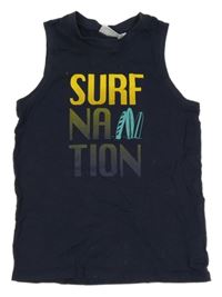 Tmavomodré tílko s nápisy a surfy alive