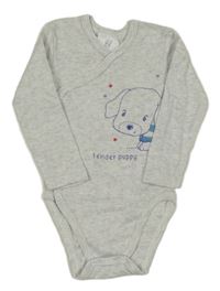 Světlešedé melírované zavinovací body se štěňátkem