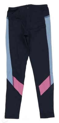 Tmavomodro-modro-růžové sportovní legíny Perform