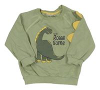 Světlekhaki mikina s dinosaurem Ergee