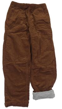 Tmavohnědé jogger PULL ON lined manšetrové podšité kalhoty H&M