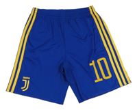 Safírovo-žluté funkční fotbalové kraťasy Juventus a číslem Adidas