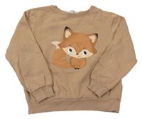 Hnědá mikina s liškou H&M