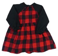 Červeno-černé kostkované teplákové šaty Next
