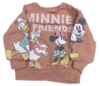 Hnědá mikina s Minnie a Daisy George