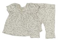 2set - Bílé puntíkaté žebrované tričko + legíny Matalan