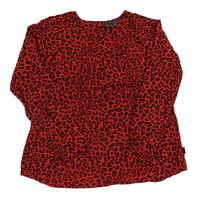 Červená halenka s leopardím vzorem