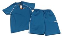 2set - Petrolejové sportovní tričko s nášivkou + kraťasy McKenzie