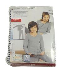 2set - Černo-bílé pruhované spodní triko + kalhoty