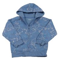 Modrá propínací mikina s dinosaury a kapucí zn. Primark
