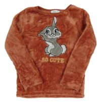 Hnědá chlupatá mikina s Thumperem Disney