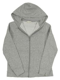 Šedá melírovaná propínací mikina s kapucí H&M
