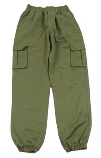 Khaki cargo cuff kalhoty