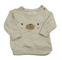 Béžový svetr s medvědem F&F