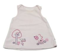 Světlerůžové sametové šaty se srnkou a stromkem M&S