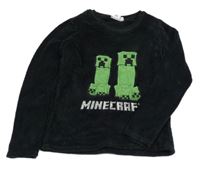 Černá chlupatá mikina s creepery - Minecraft Primark
