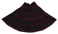 Černo-vínová kostkovaná pletená sukně New Look