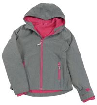 Šedá melírovaná softshellová bunda s kapucí Yigga