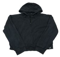 Černá propínací crop mikina s kapucí George