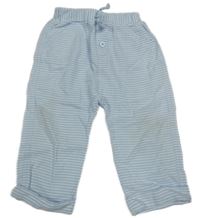 Světlemodro-bílé pruhované lehké kalhoty Mintini