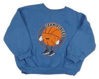 Modrá oversize mikina s basketbalovým míčem George