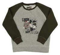 Šedo-khaki mikina s tygrem Alive