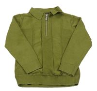 Khaki polo svetr s žebrováním Next