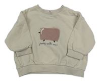 Béžová mikina s topinkovačem Mango