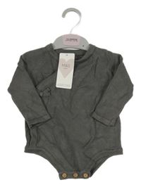 Nové - Antracitové pletené zavinovací body s mašlí M&S