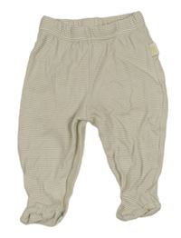 Bílo-béžové pruhované polodupky