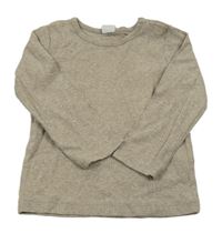 Hnědé melírované žebrované triko H&M