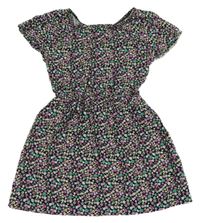 Černé květované lehké šaty Primark