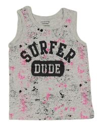 Světlešedé melírované skvrnité tílko s nápisem Primark