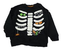 Černá mikina s kostmi So Cute