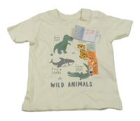 Nové - Béžové tričko s dinosaury Primark