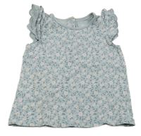 Modré květované tričko C&A