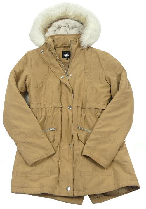 Béžový zimní kabát s kapucí zn. Generation