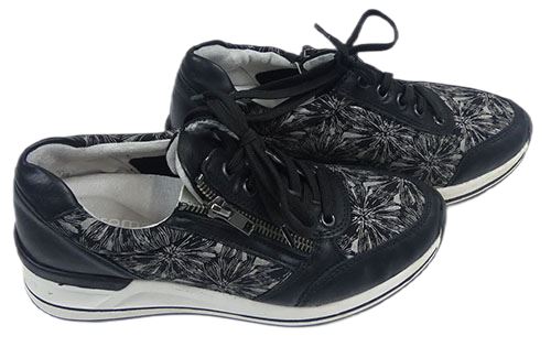Dámské černo-stříbrné vzorované botasky na platformě zn. Remonte vel. 36