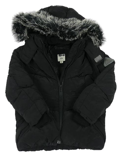 Černá šusťáková zimní bunda s kapucí zn. River Island