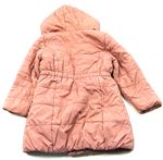 Starorůžový šusťákový zimní kabát s kapucí 